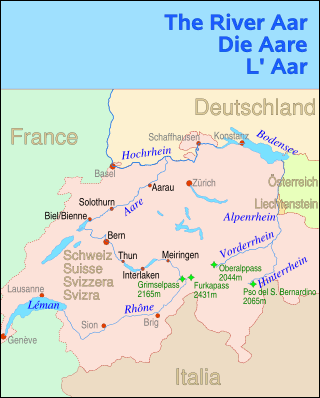 Map of the Aar river
