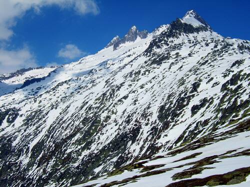 High summits of the Swiss Alps around the Grimsel pass
